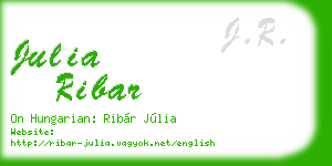 julia ribar business card